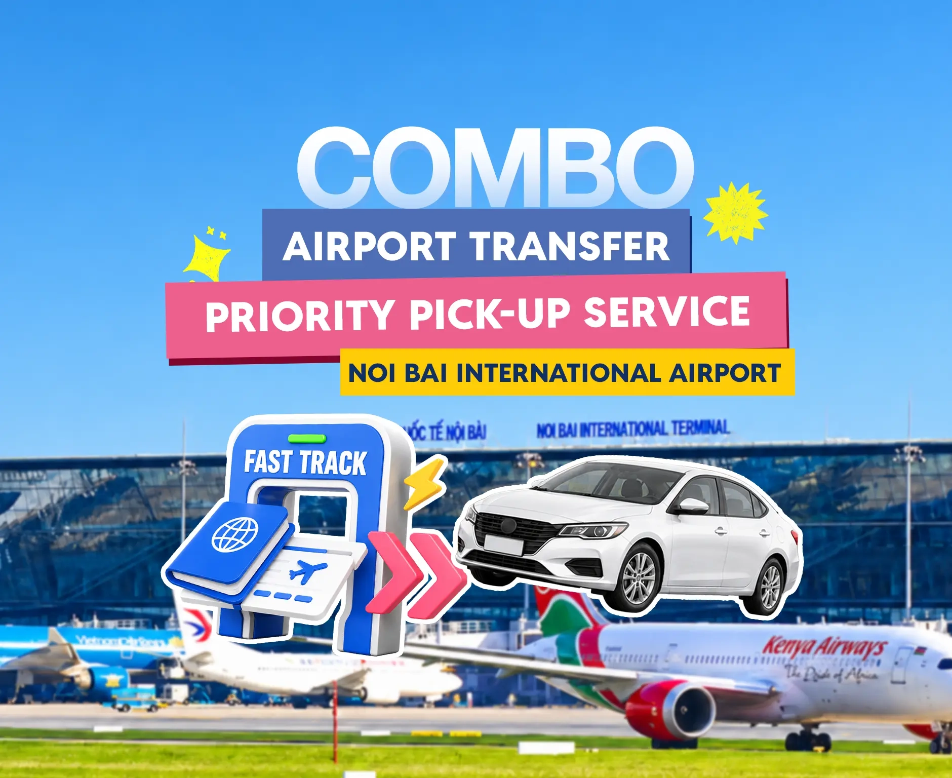 [COMBO] Noi Bai Airport Fast Track + Airport Transfer | Hanoi